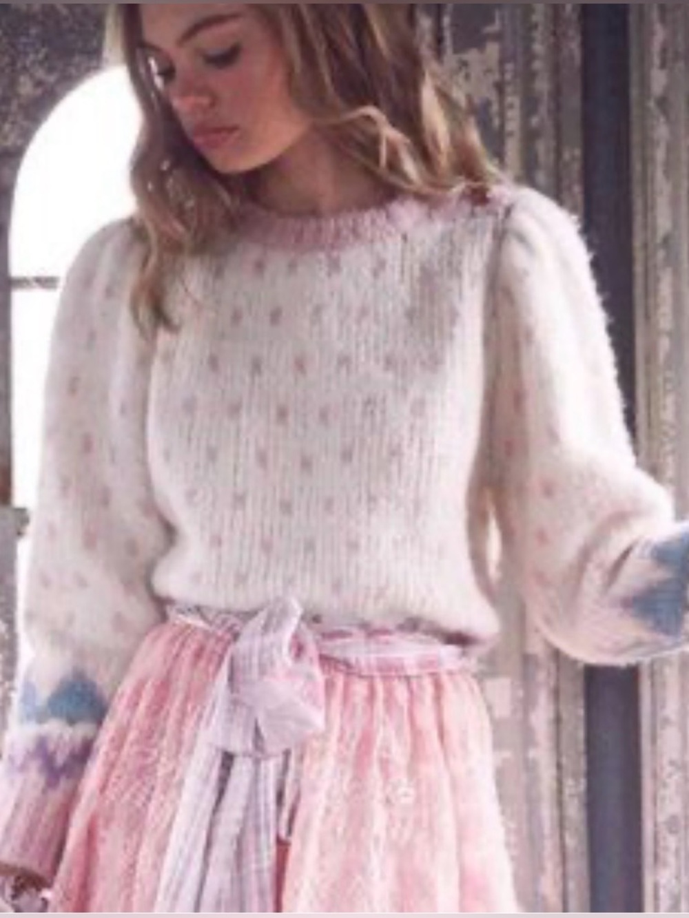 Loveshackfancy Rosie Pullover Sweater Medium (Fits Small) Alpaca Wool Heart Cozy